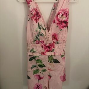 Express Pink Floral Romper NWT